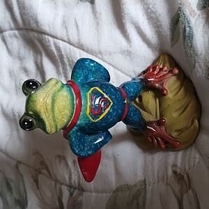 Cute adorable green frog figurine